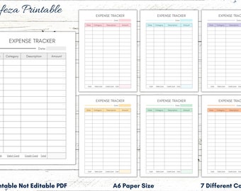 A6 Expense Tracker Printable, Budget Sheet (PDF)