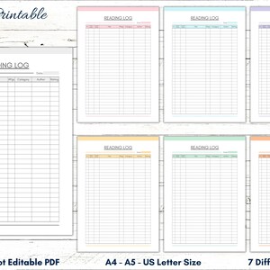 Registro di lettura stampabile, Modello registro di libro, Tracker di lettura, Foglio di pianificazione di lettura, Inserto di lettura, Diario di lettura, Elenco libri di lettura, PDF