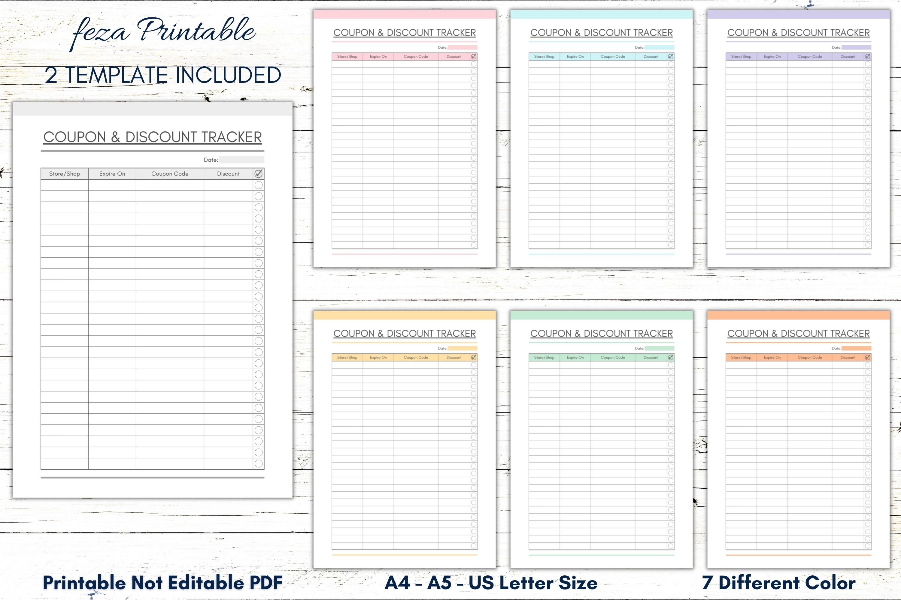 Printable Coupon Code Tracker, Coupon Organizer, Discount Tracker, Shopping  Coupon Organizer, Campaign Tracker, Discount Planner Template -  Canada