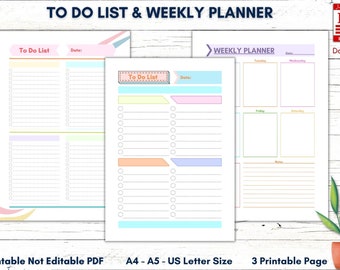 Printable To Do List and Weekly Planner (Digital Download)