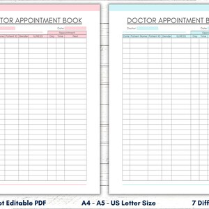 Printable Doctor Appointment Book, Doctor Visits Tracker, Doctor ...