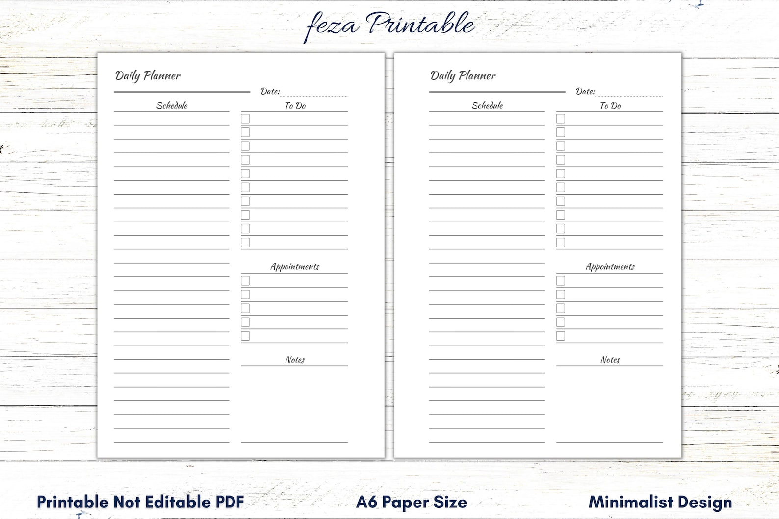 A6 Daily Planner Printable Template, Productivity Planner, Daily ...