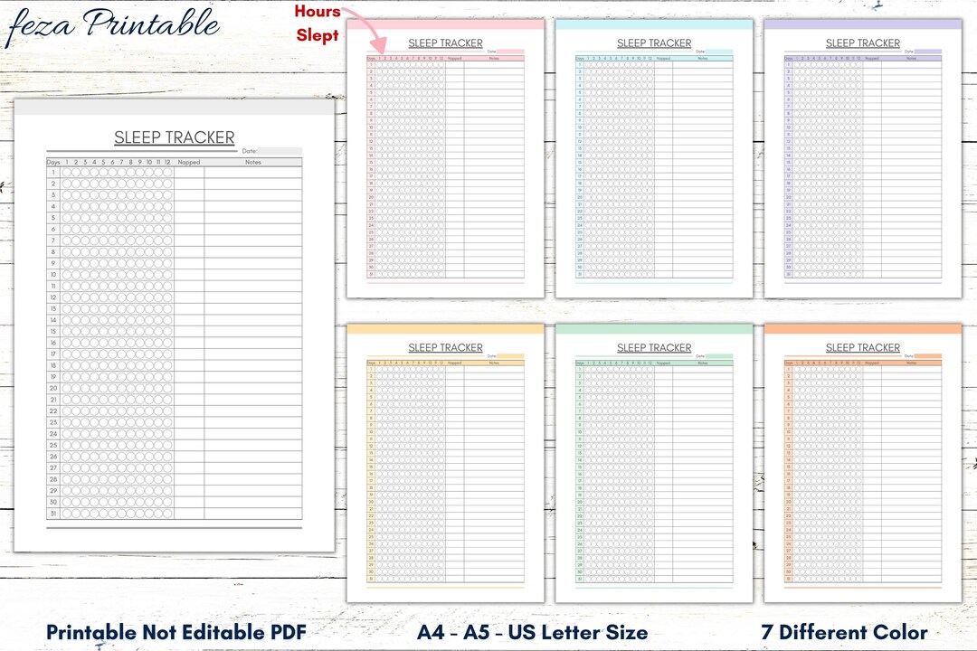 Sleep Tracker, Printable Sleep Tracker, Sleep Log, Sleep Journal, Sleep ...