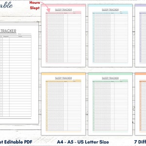 Sleep Tracker, Printable Sleep Tracker, Sleep Log, Sleep Journal, Sleep Chart, Monthly Sleep Track, Instant Download, Sleeping Template, PDF