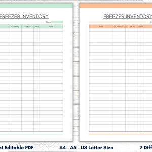 Printable Freezer Inventory, Freezer List, Freezer Inventory Template ...