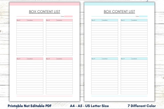 Carton Packing List