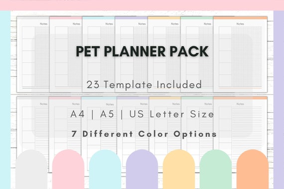 Printable Pet Planner Pack, Pet Training, Care Binder (Digital Download)