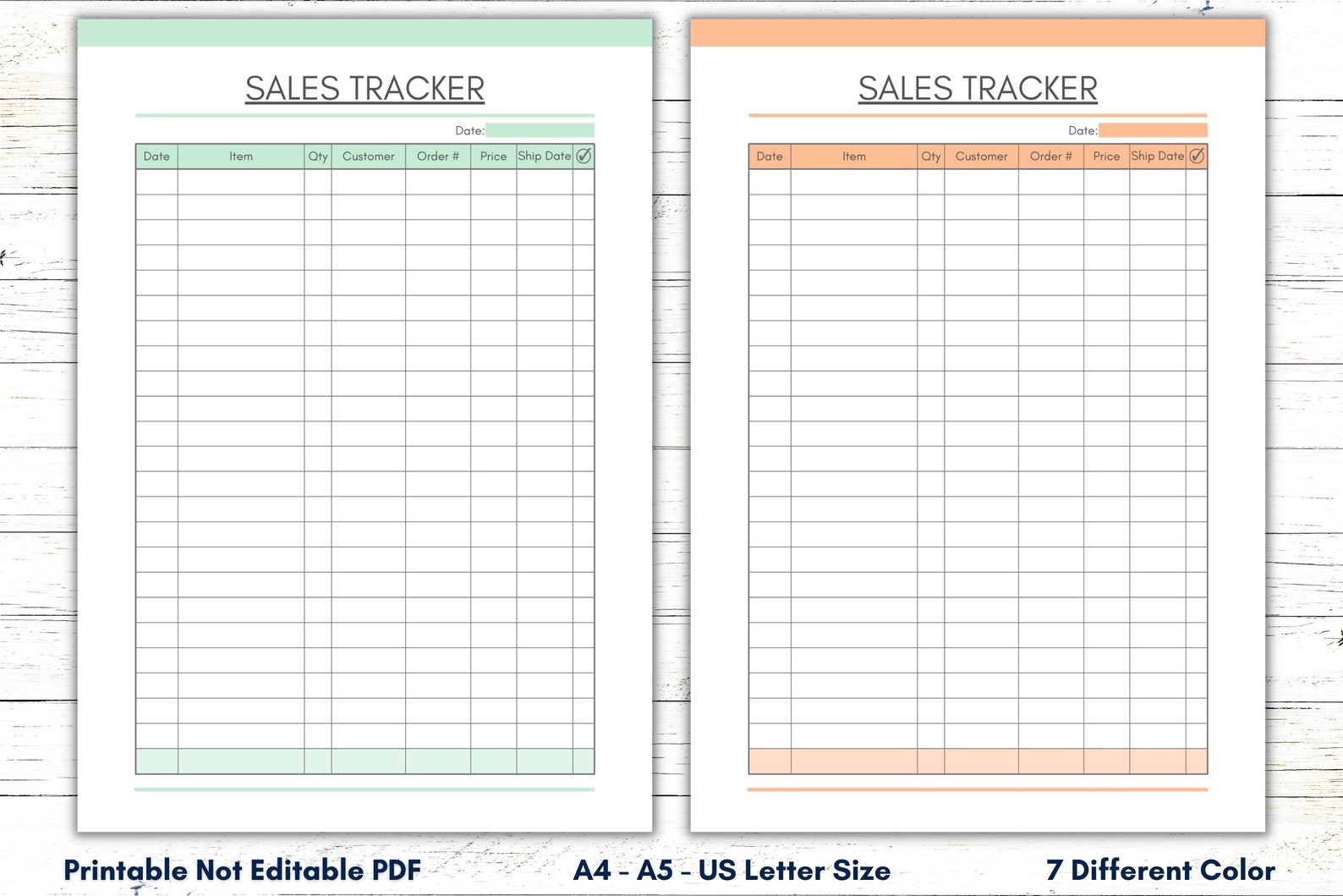 Printable Sales Tracker, Sales Tracking, Printable Order Tracker, PDF ...