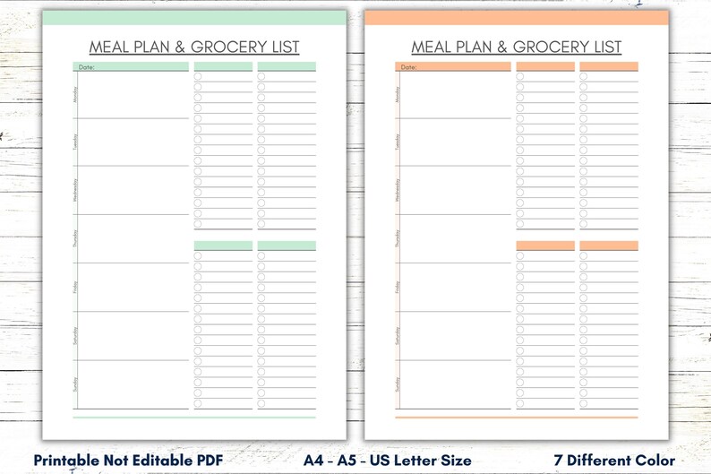 Printable Grocery List Planner Template (Digital Download) image 8