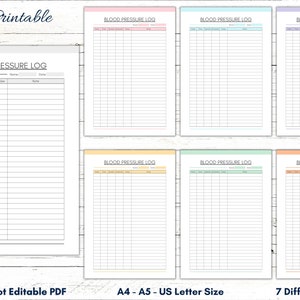 Printable Blood Pressure Log, Blood Pressure Tracker, Hepotension Log Template, Hypertension Log Book, BP Tracking, Heart Rate Tracking, PDF