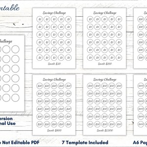 Printable A6 Savings Challenge, Budget Challenge, A6 Budget Sheet, Money Envelopes, Money Saving Challenge, A6 Planner, Instant Download PDF