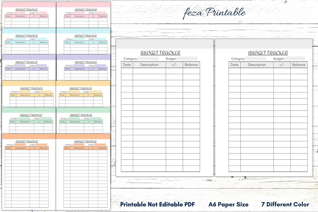 A6 Printable Budget Tracker, A6 Budget Planner Template, A6 Budget ...