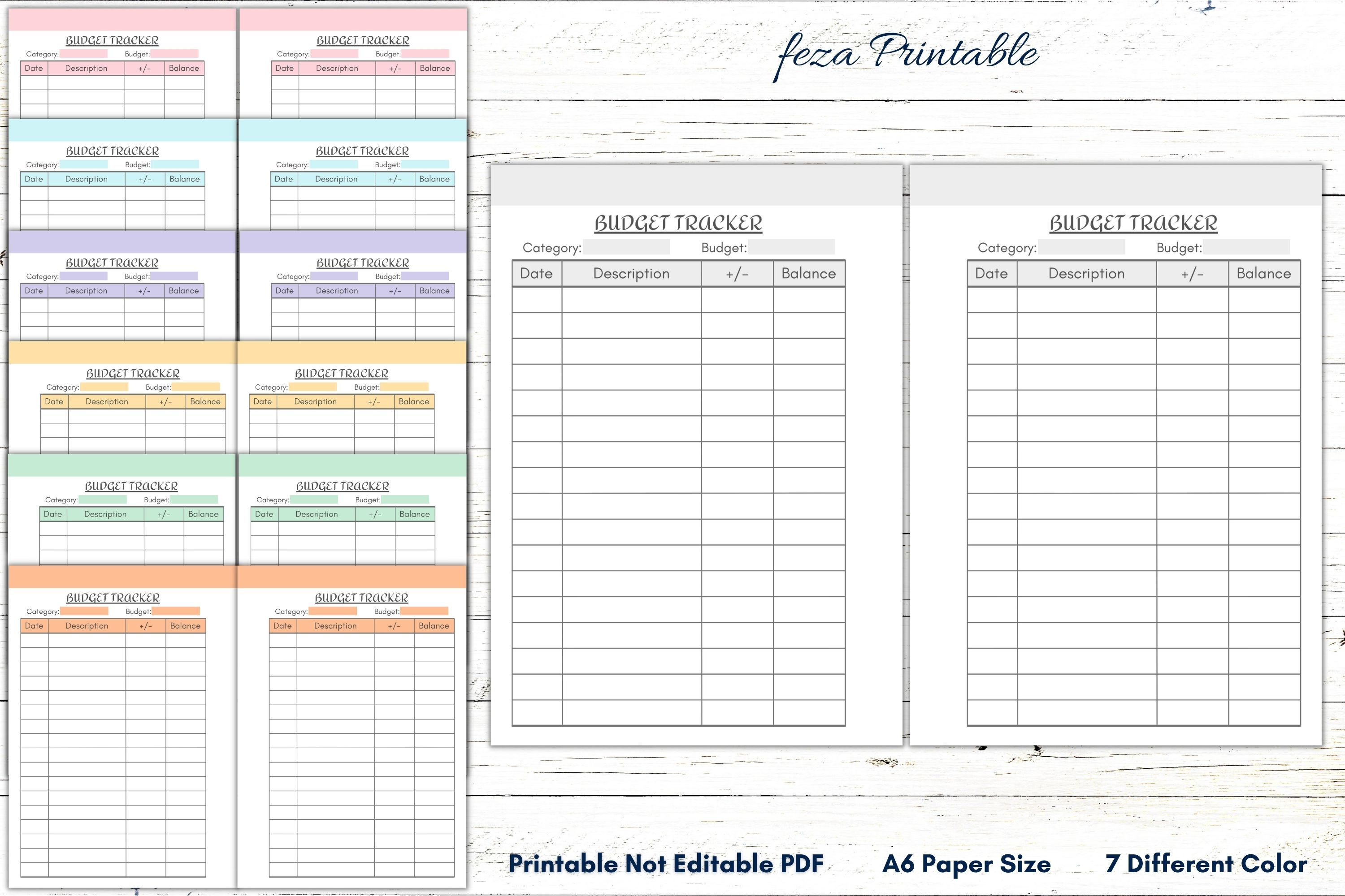 A6 Printable Budget Tracker, A6 Budget Planner Template, A6 Budget