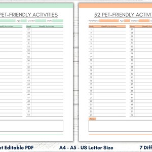 Printable Pet-friendly Activities, Printanle Weekly Pet Activities ...