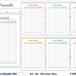 Printable Sales Tracker, Sales Tracking, Printable Order Tracker, PDF Sales Template, Sales Planner, Business Planner, Order Planner, List