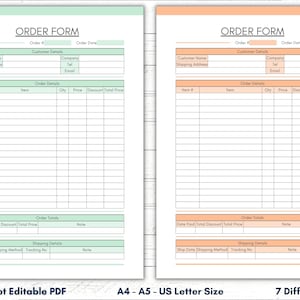 Printable Order Form Template, Order Sheet, Order Form for Small ...