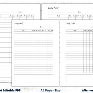 A6 Daily Checklist Printable, Daily Checklist Template, Daily Task ...
