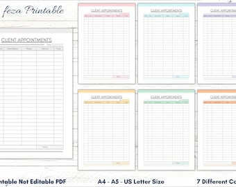 Printable Client Appointments Form, Business Planner (PDF)