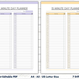 15 Minute Planner Printable, 15 Minutes Planner, 15 Minute Daily ...