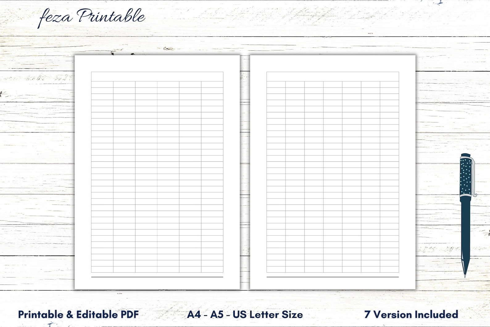 Blank Columns Chart Sheet Printable, Editable Blank Worksheet, Fillable ...
