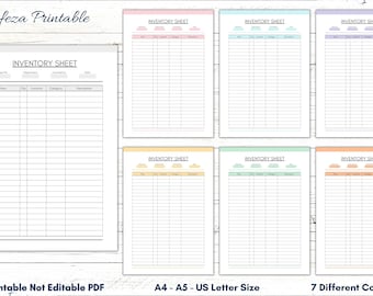 Printable Inventory Count Sheet, Business Inventory Tracker (PDF)
