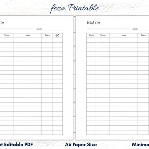 A6 Wunschliste druckbar, Wunschliste Vorlage, Wunschliste Tracker, Wunschliste, Wunschliste Journal, Einkaufsliste, Wunschliste