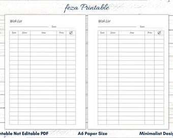 Plantilla de lista de compras imprimible A6 (PDF)