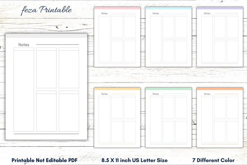 Note Taking Template, Printable Student Planner, Note Paper Printable ...