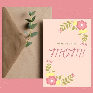 Cute Floral Mother&#39;s Day Card - Digital Download