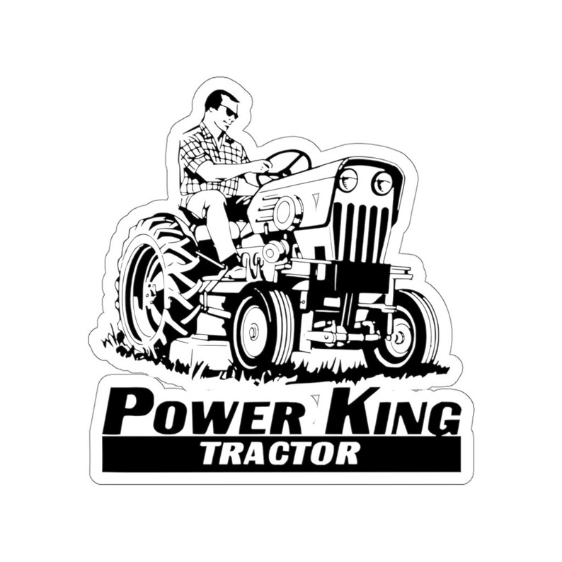 Power King Tractor With Long Hood Diecut Sticker, Economy Power King