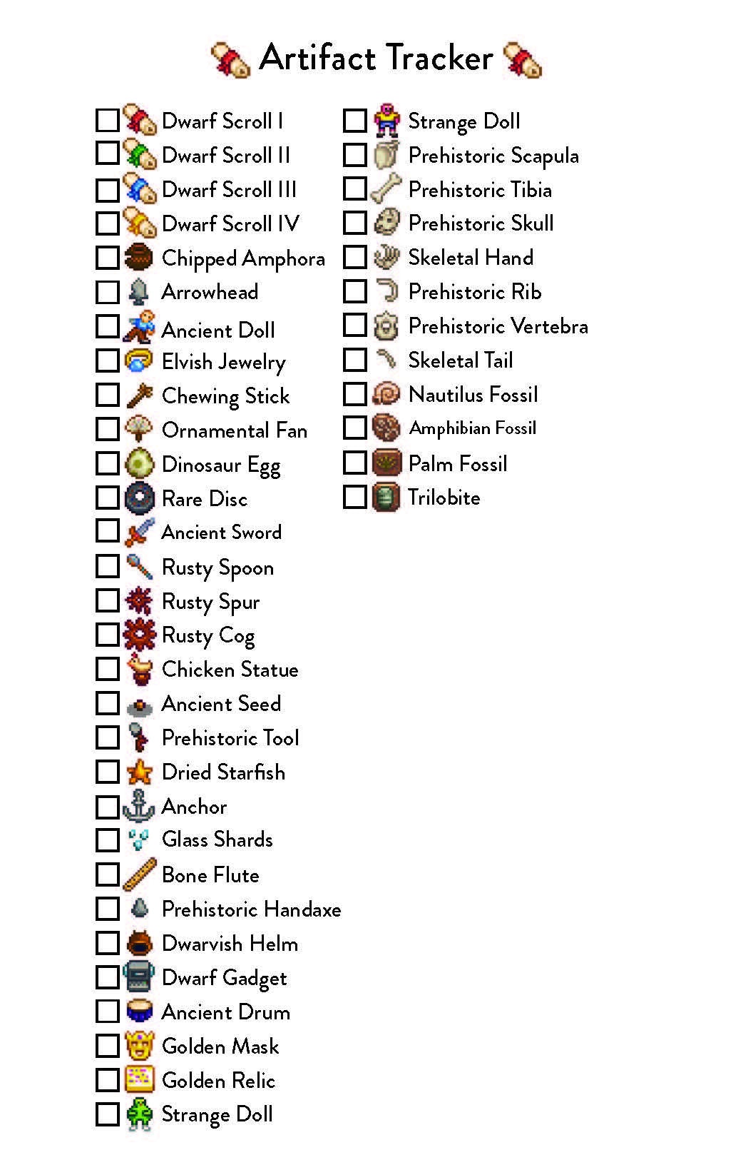 Printable digital file stardew valley tracker shipping 41 off
