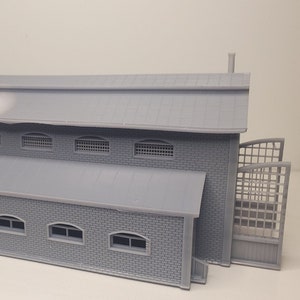 N scale train repair shop building