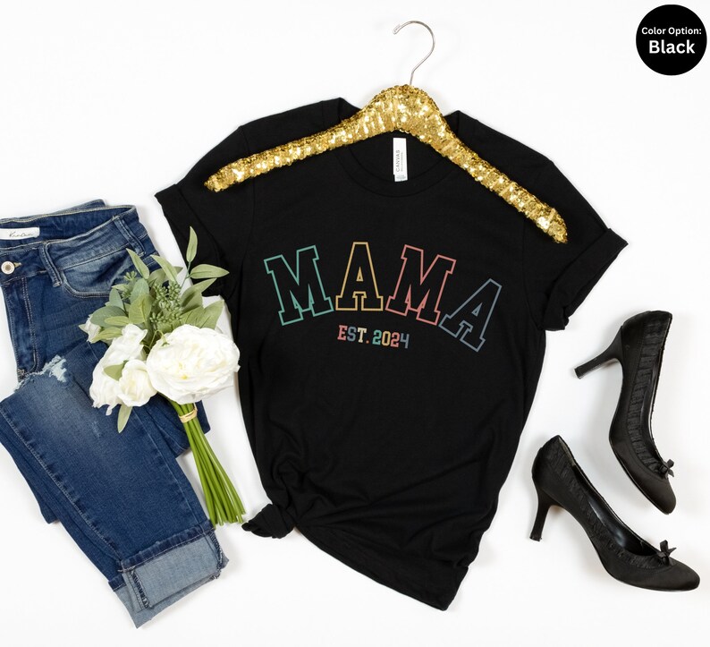 Mama Shirt Mama 2024 Est 2024 Mom Shirt Mothers Day Gift Etsy Australia