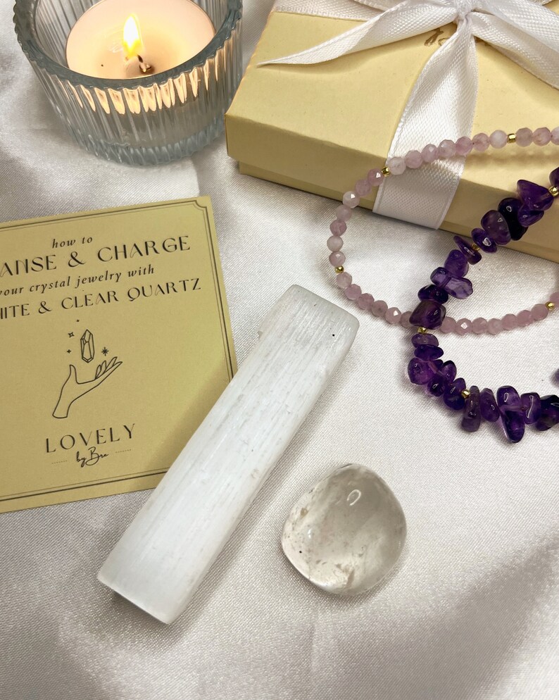 Cleanse & Charge - Selenite and Clear Quartz Crystal Jewelry Energy ...