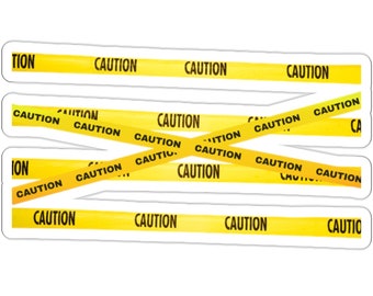 Caution Stickers - Yellow Tape Sticker / Warning Tape Sticker / Caution Tape Sticker for car