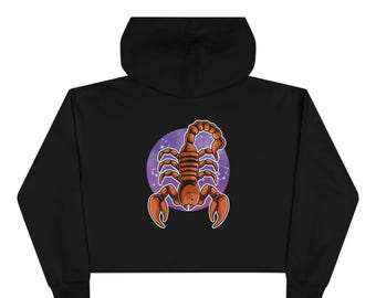 Scorpio Zodiac Crop Hoodie: Astrology Fleece Top