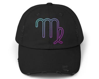 Virgo Zodiac Distressed Dad Hat: Birthday Gift