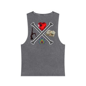 Gym Rizz Stonewash Tank Top: Summer Workout Sleeveless Shirt