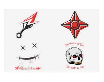 Ninja Anime Sticker Pack: Gamer Decals, Laptop Stickers