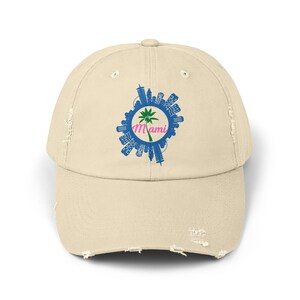 Distressed Beach Cap, Miami Florida Hat, Vacation Dad Hat Gift, I Love Miami Tourist Cap, Unisex Baseball Cap