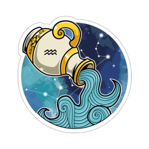 Sticker signe du zodiaque - Sticker VERSEAU / Sticker zodiaque Verseau / Sticker horoscope Verseau