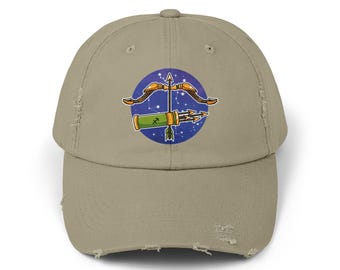 Sagittarius Zodiac Distressed Dad Hat - Astrology Gift