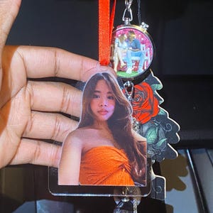 Acrylic Car Ornament - Custom Cut Valentines Day Decoration, Personalized Car Refresher, Birthday Accessory, Valentines Day Picture Ornament