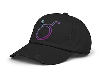 Taurus Zodiac Distressed Dad Hat: Astrology Gift