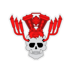Motorrad Motor Skull Sticker - Rennauto-Aufkleber