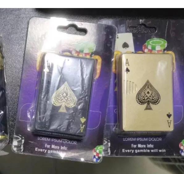 Poker Card Metal Lighter, Green Flame Torch Ligher - Windproof Refillable Lighter, Cool adult gadget pocket Lighter, Custom gift for men