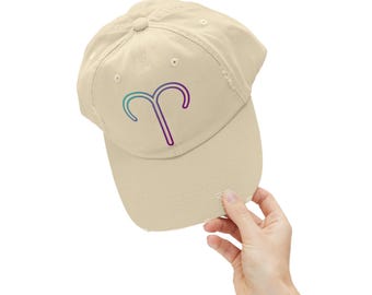 Aries Zodiac Distressed Cap: Vintage Horoscope Gift