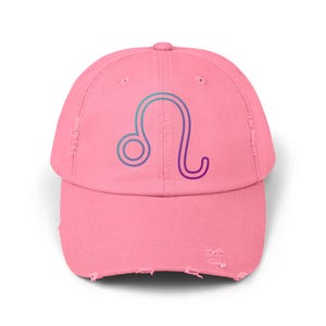 Leo Distressed Cap, Leo Dad Hat, Zodiac Sign Hat, Horoscope Baseball Cap, Leo Birthday Trucker Hat, Unique Dad Gift Leo
