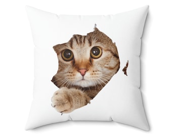 Niedliches Katzenkissen - Lustiger Katzenkissenbezug mit Kissen, süßes Couchkissen für Tierliebhaber / Meme Cat Kissenbezug / Süßes Haustier Bürokissen