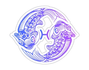 Pisces Zodiac Sign Sticker: Glossy Vinyl Astrology Decal